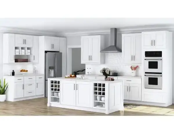 White interior design of a kitchen